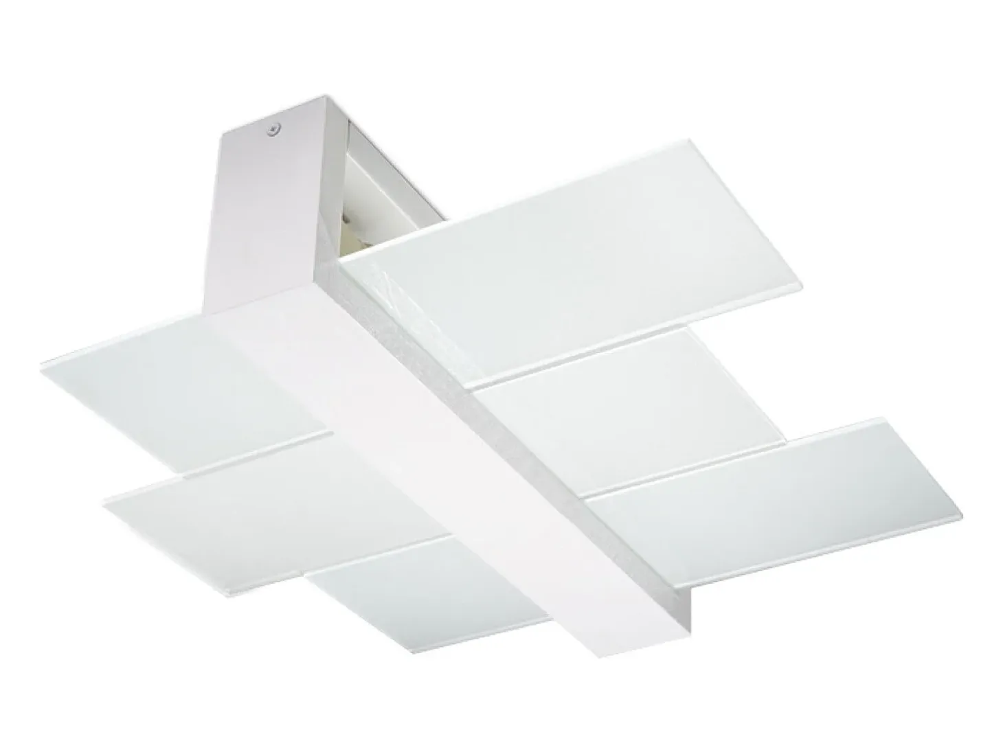Lámparas de techo Ignis escandinavo de madera/vidrio - 2 fuentes luminosas 4000K - L.43 x A.12 cm - blanco