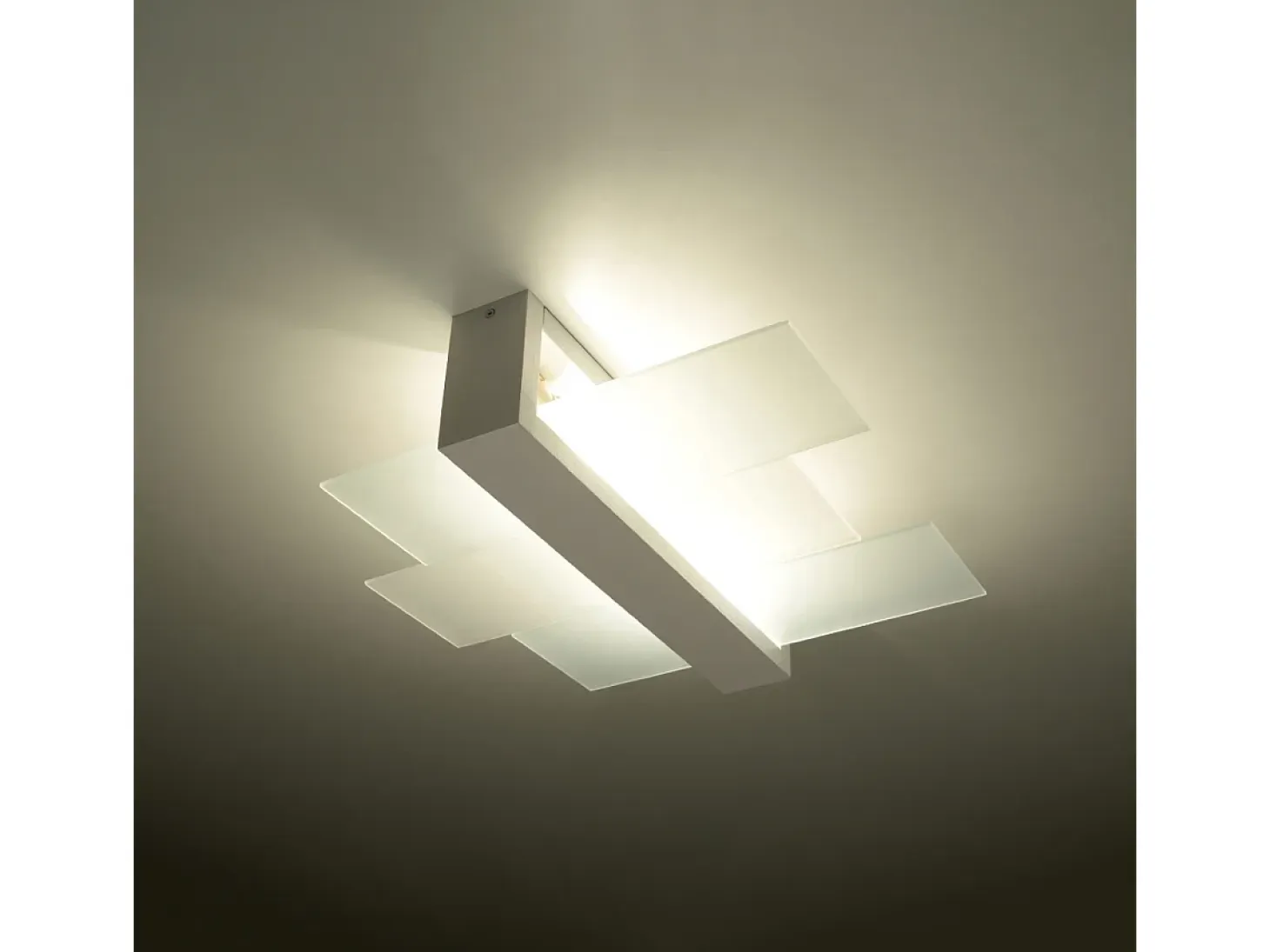 Lámparas de techo Ignis escandinavo de madera/vidrio - 2 fuentes luminosas 4000K - L.43 x A.12 cm - blanco