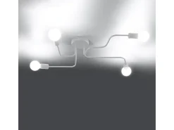 Lámparas de techo Infinix industrial de acero - 4 fuentes luminosas 4000K - L.78 x A.15,5 cm - blanco