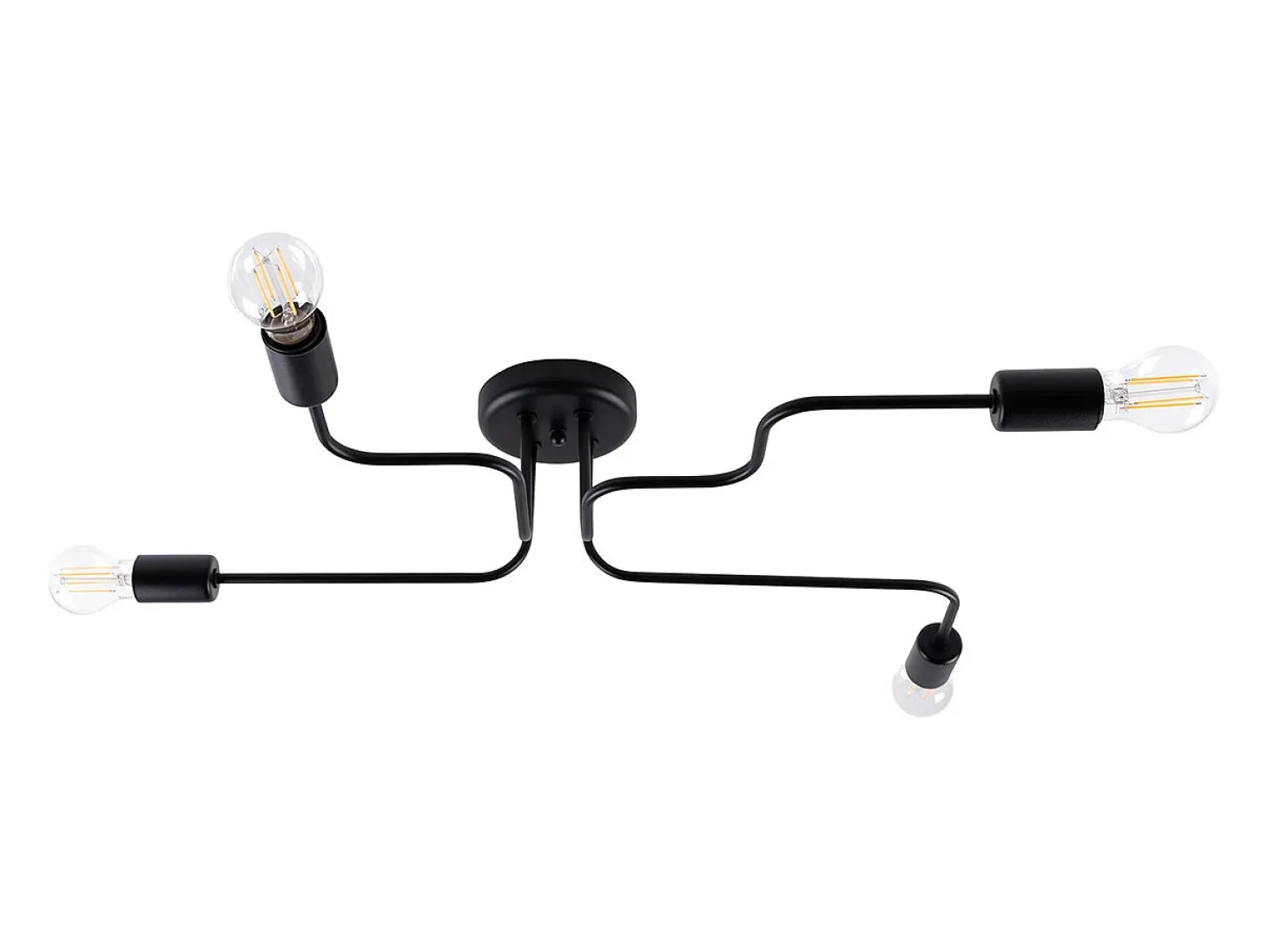 Lámparas de techo Infinix industrial de acero - 4 fuentes luminosas 4000K - L.78 x A.15,5 cm - negro