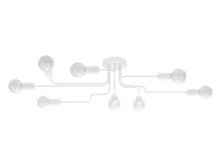 Lámparas de techo Infinix industrial de acero - 8 fuentes luminosas 3000K - L.103 x A.15,5 cm - blanco