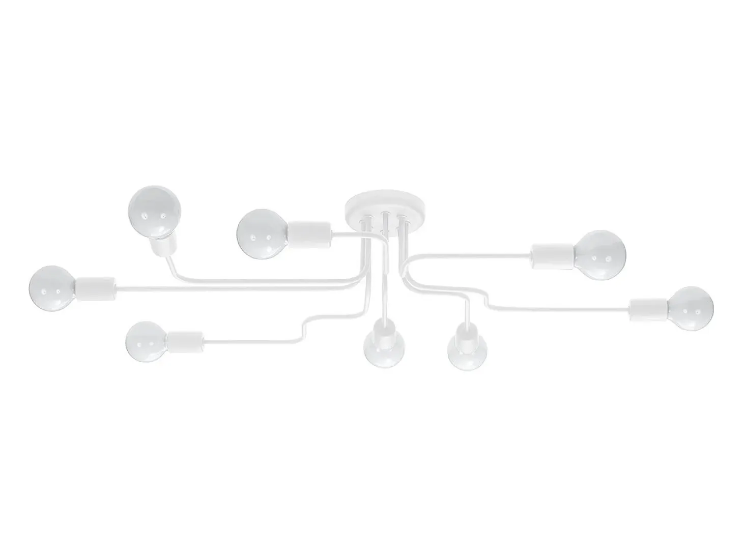 Lámparas de techo Infinix industrial de acero - 8 fuentes luminosas 3000K - L.103 x A.15,5 cm - blanco
