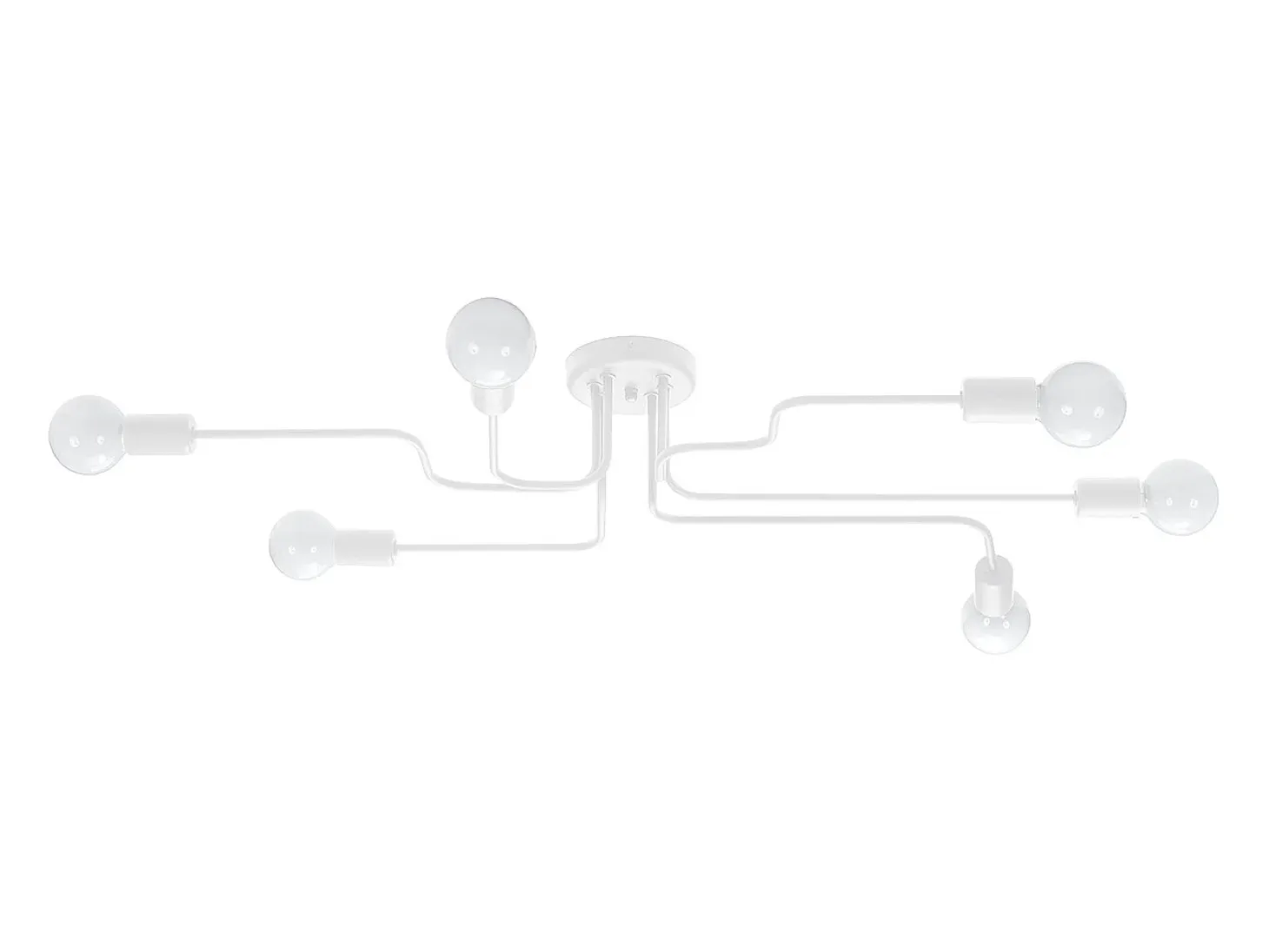 Lámparas de techo Infinix industrial de acero - 6 fuentes luminosas 4000K - L.80 x A.15,5 cm - blanco