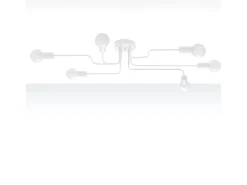 Lámparas de techo Infinix industrial de acero - 6 fuentes luminosas 3000K - L.80 x A.15,5 cm - blanco