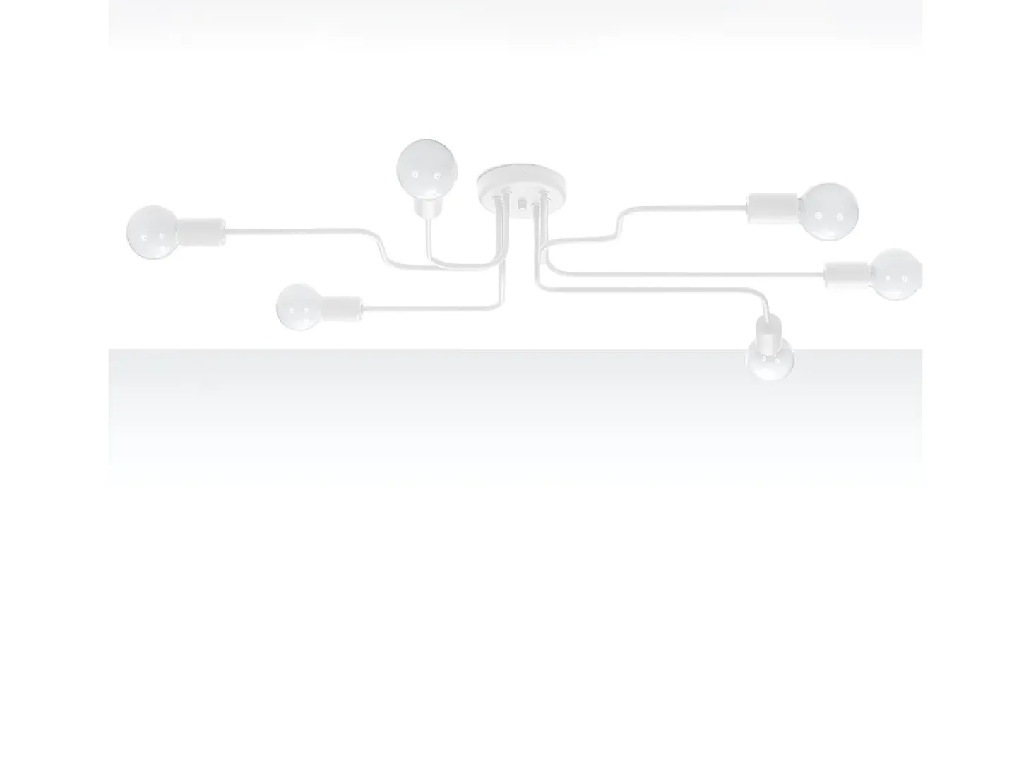 Lámparas de techo Infinix industrial de acero - 6 fuentes luminosas 3000K - L.80 x A.15,5 cm - blanco