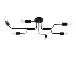 Lámparas de techo Infinix industrial de acero - 6 fuentes luminosas 4000K - L.80 x A.15,5 cm - negro