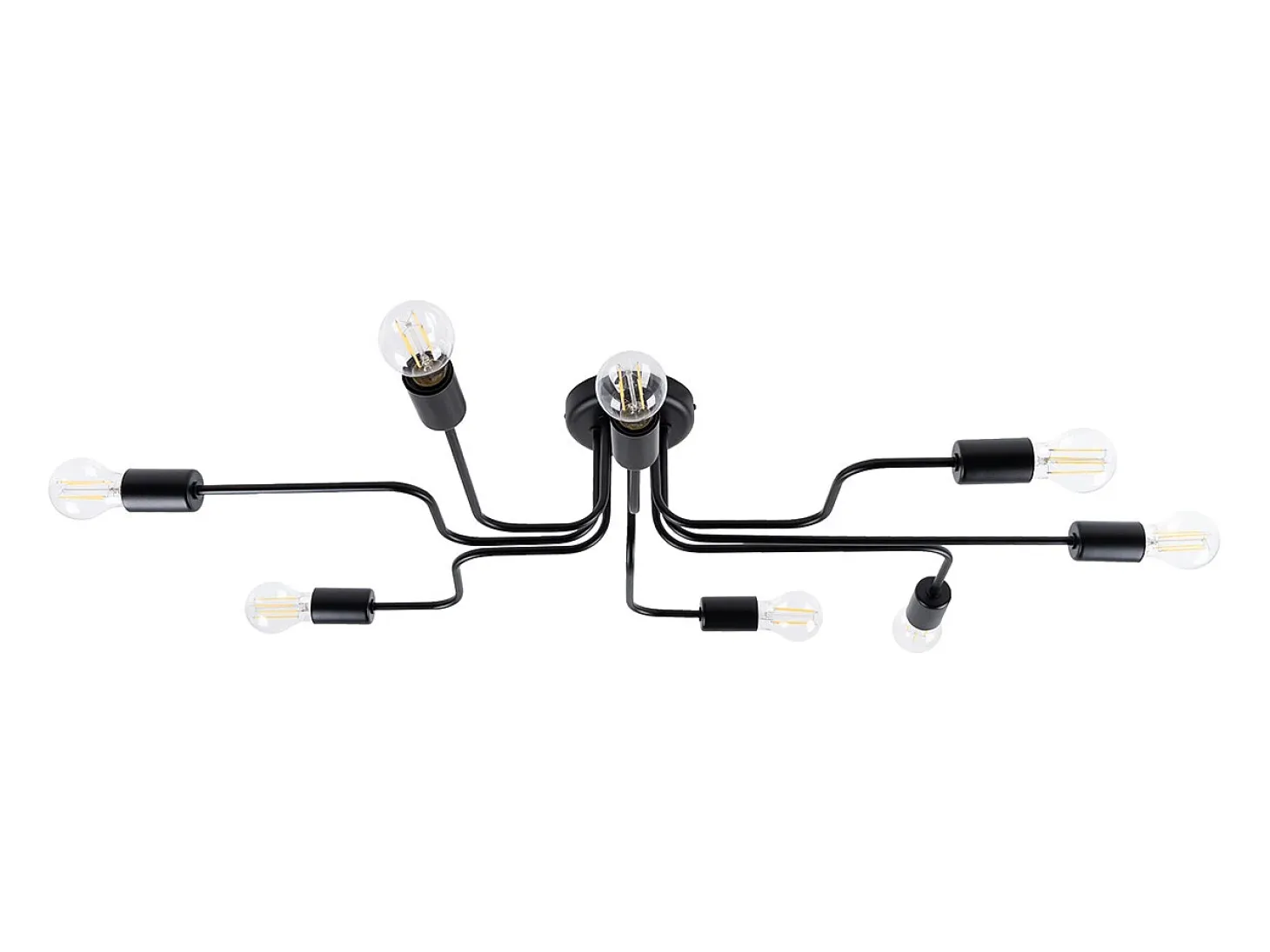 Lámparas de techo Infinix industrial de acero - 8 fuentes luminosas 4000K - L.103 x A.15,5 cm - negro