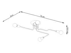 Lámparas de techo Infinix industrial de acero - 4 fuentes luminosas 3000K - L.78 x A.15,5 cm - blanco