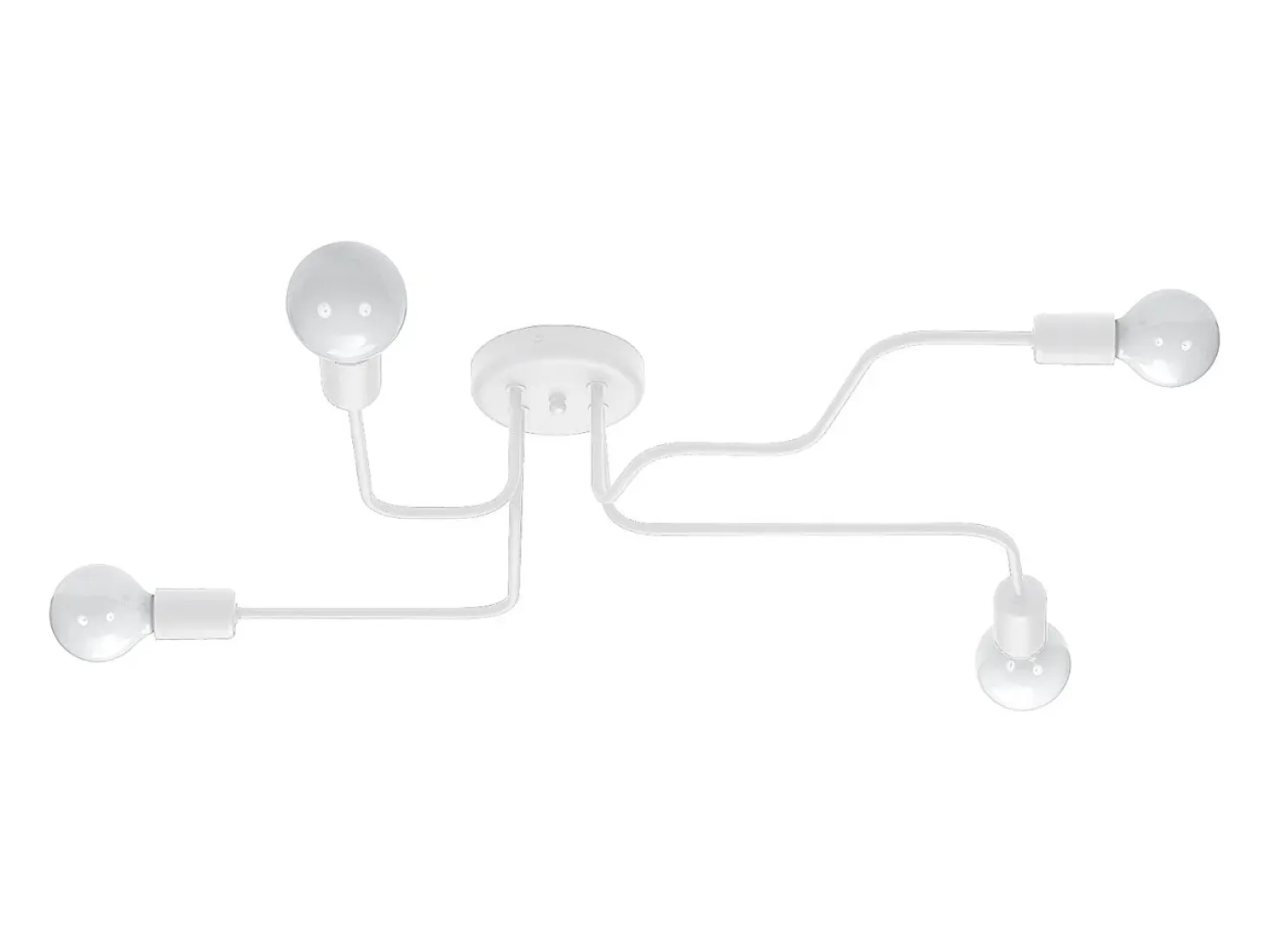 Lámparas de techo Infinix industrial de acero - 4 fuentes luminosas 3000K - L.78 x A.15,5 cm - blanco