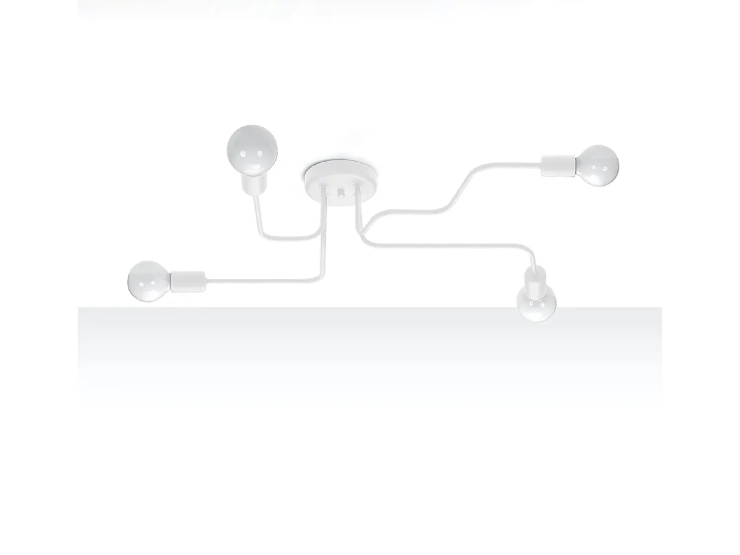 Lámparas de techo Infinix industrial de acero - 4 fuentes luminosas 3000K - L.78 x A.15,5 cm - blanco