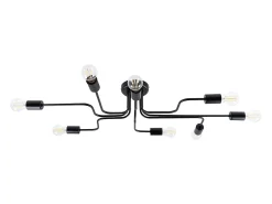 Lámparas de techo Infinix industrial de acero - 8 fuentes luminosas 3000K - L.103 x A.15,5 cm - negro