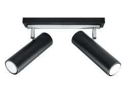 Lámparas de techo Invicta moderno de acero - 2 fuentes luminosas 4000K - L.30 x A.20 cm - negro