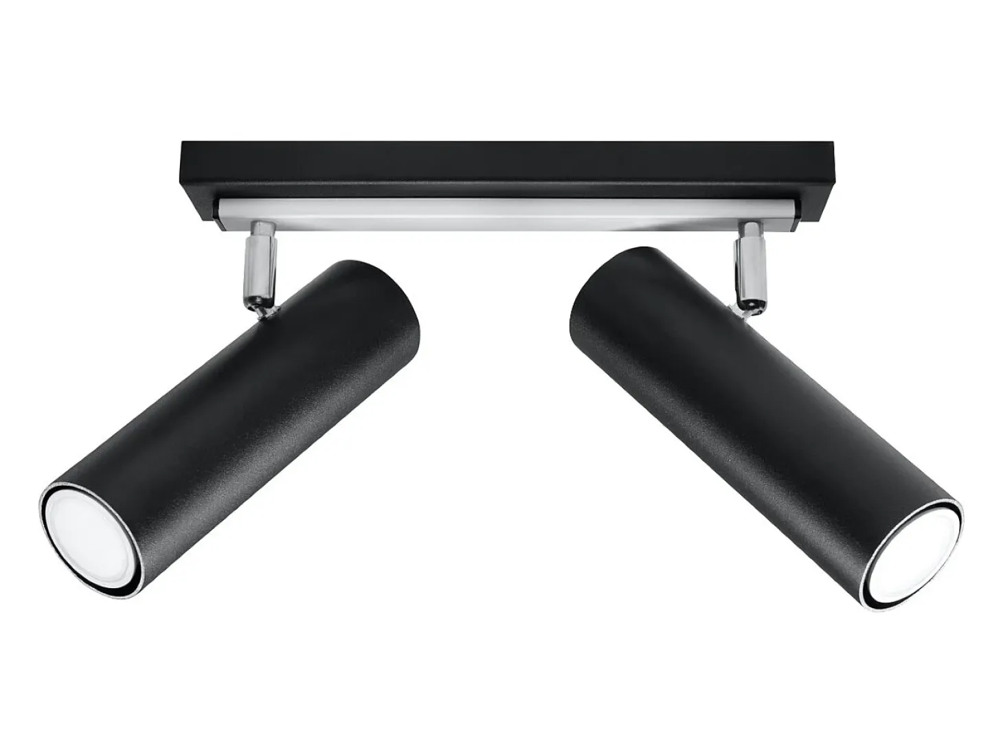 Lámparas de techo Invicta moderno de acero - 2 fuentes luminosas 4000K - L.30 x A.20 cm - negro