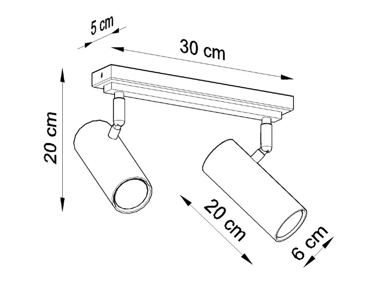 Lámparas de techo Invicta moderno de acero - 2 fuentes luminosas 4000K - L.30 x A.20 cm - blanco