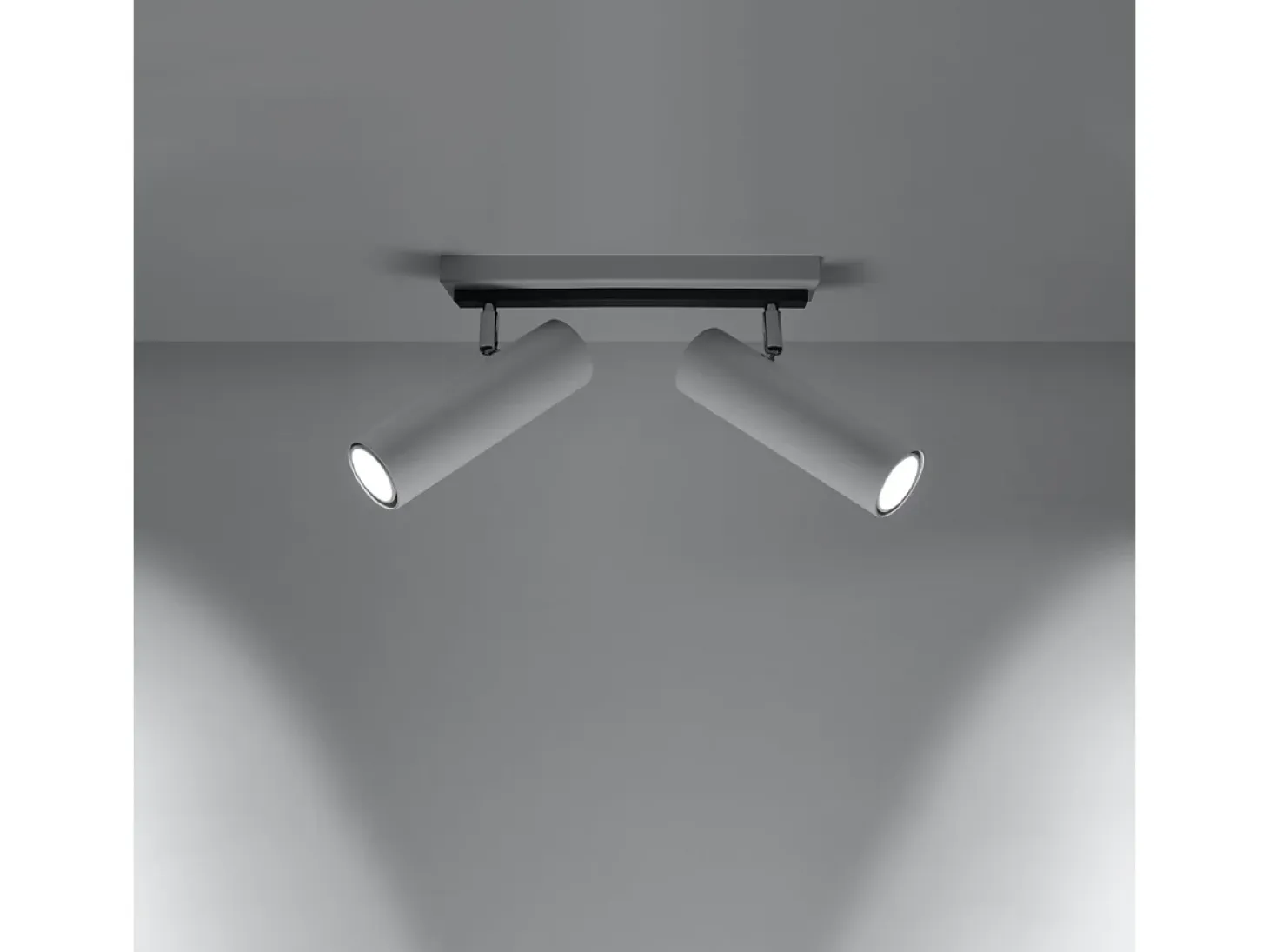 Lámparas de techo Invicta moderno de acero - 2 fuentes luminosas 4000K - L.30 x A.20 cm - blanco