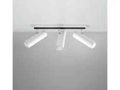 Lámparas de techo Invicta moderno de acero - 3 fuentes luminosas 3000K - L.45 x A.20 cm - blanco