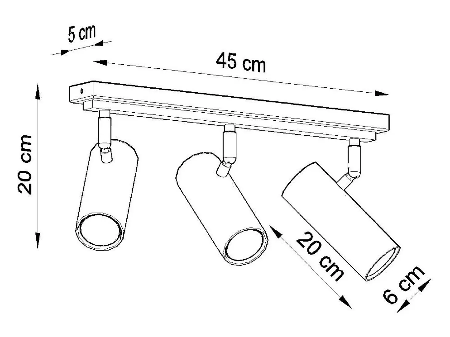 Lámparas de techo Invicta moderno de acero - 3 fuentes luminosas 3000K - L.45 x A.20 cm - blanco