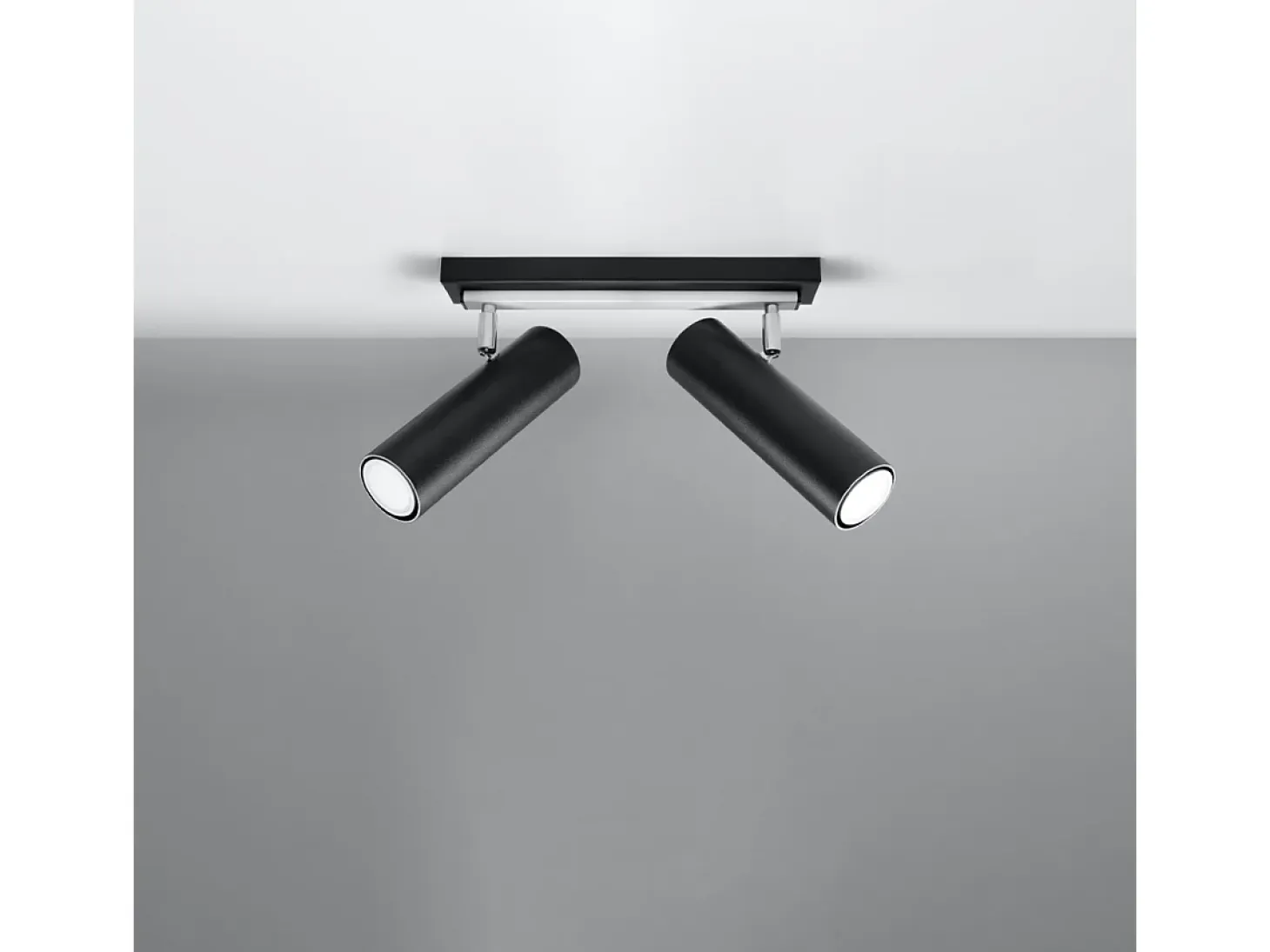 Lámparas de techo Invicta moderno de acero - 2 fuentes luminosas 3000K - L.30 x A.20 cm - negro