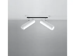 Lámparas de techo Invicta moderno de acero - 2 fuentes luminosas 3000K - L.30 x A.20 cm - blanco