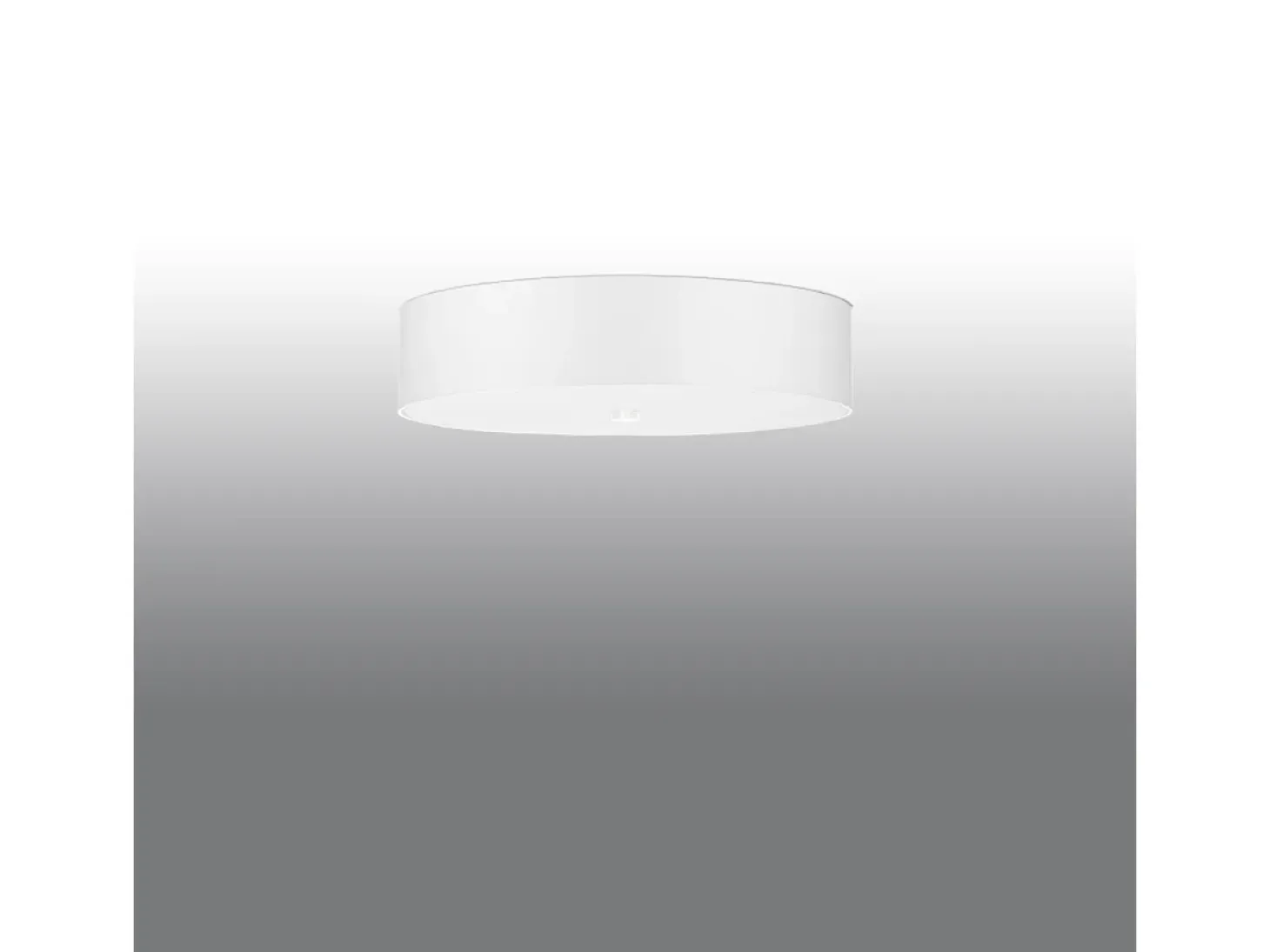 Lámparas de techo Kalmaris minimalista de tela/vidrio/acero - 5 fuentes luminosas 3000K - L.50 x A.16 cm - blanco