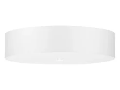 Lámparas de techo Kalmaris minimalista de tela/vidrio/acero - 5 fuentes luminosas 4000K - L.50 x A.16 cm - blanco
