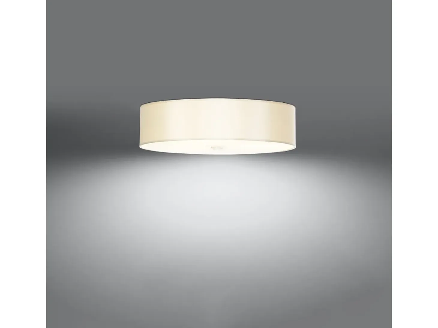 Lámparas de techo Kalmaris minimalista de tela/vidrio/acero - 5 fuentes luminosas 4000K - L.50 x A.16 cm - blanco