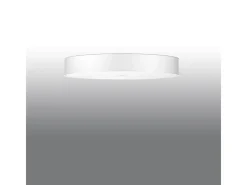 Lámparas de techo Kalmaris minimalista de tela/vidrio/acero - 6 fuentes luminosas 3000K - L.100 x A.20 cm - blanco
