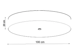 Lámparas de techo Kalmaris minimalista de tela/vidrio/acero - 6 fuentes luminosas 4000K - L.100 x A.20 cm - blanco