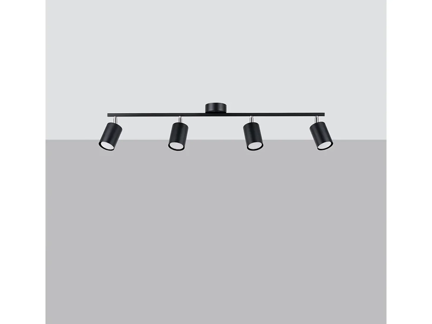 Lámparas De Techo Lemmi Moderno De Acero - 4 Fuentes Luminosas - L.100 X A.20 Cm - Negro