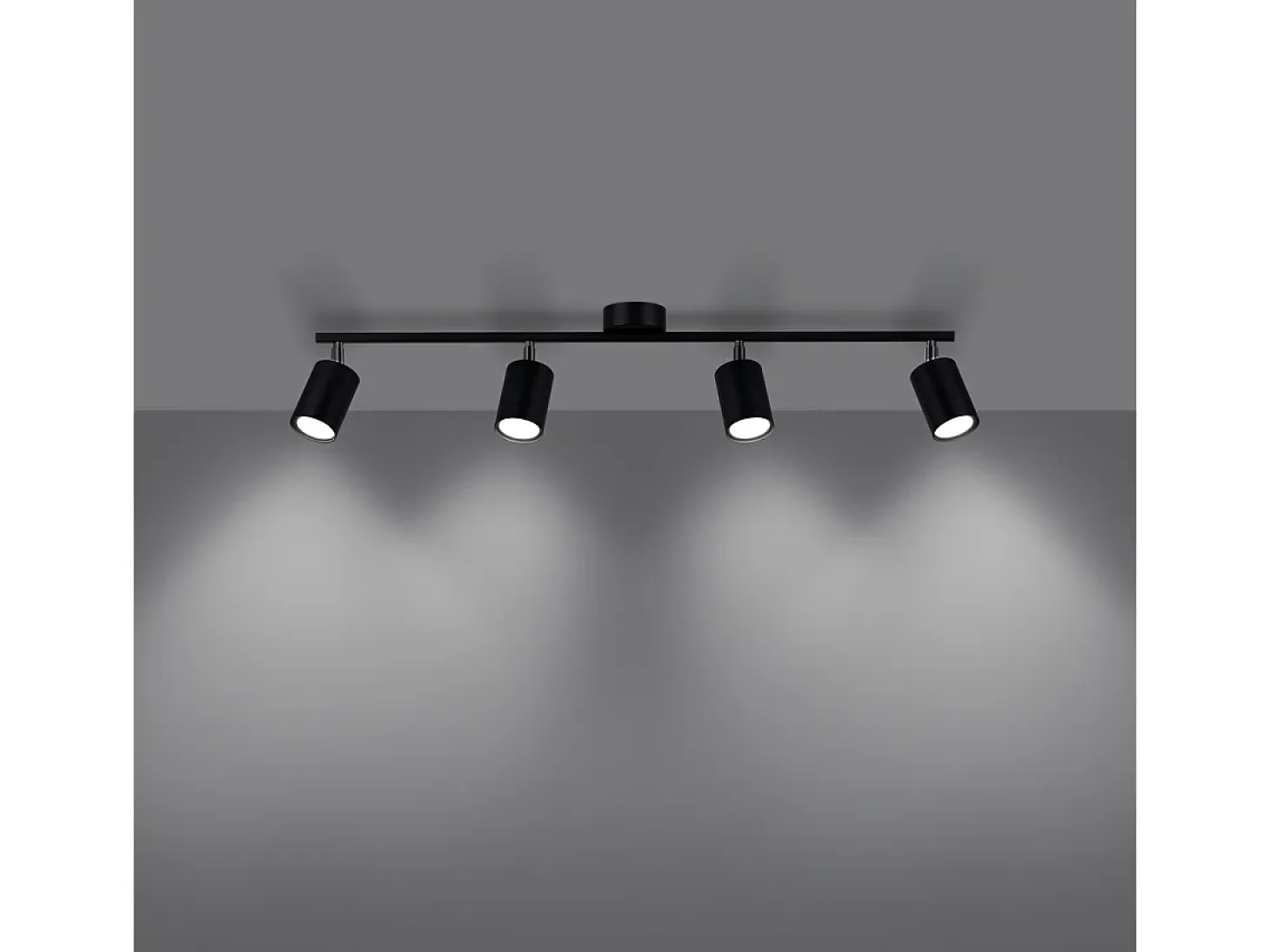 Lámparas De Techo Lemmi Moderno De Acero - 4 Fuentes Luminosas - L.100 X A.20 Cm - Negro