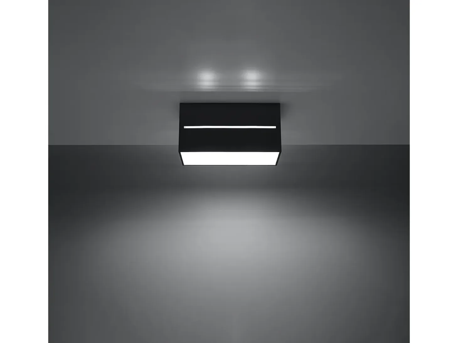 Lámparas De Techo Lobo Moderno De Aluminio - 2 Fuentes Luminosas - L.20 X A.10 Cm - Negro