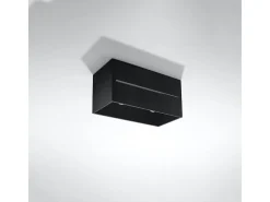 Lámparas De Techo Lobo Moderno De Aluminio - 2 Fuentes Luminosas - L.20 X A.10 Cm - Negro