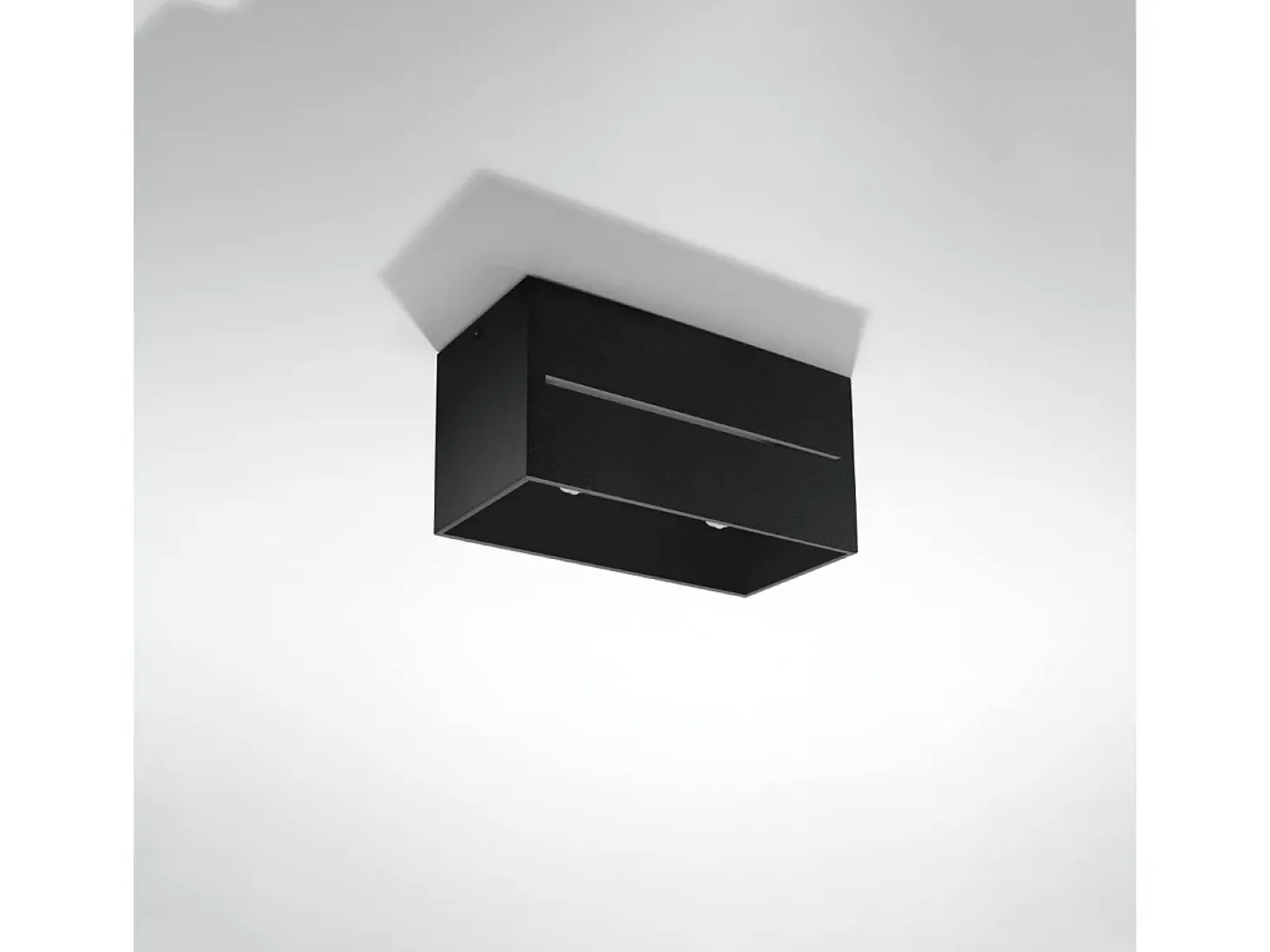 Lámparas De Techo Lobo Moderno De Aluminio - 2 Fuentes Luminosas - L.20 X A.10 Cm - Negro