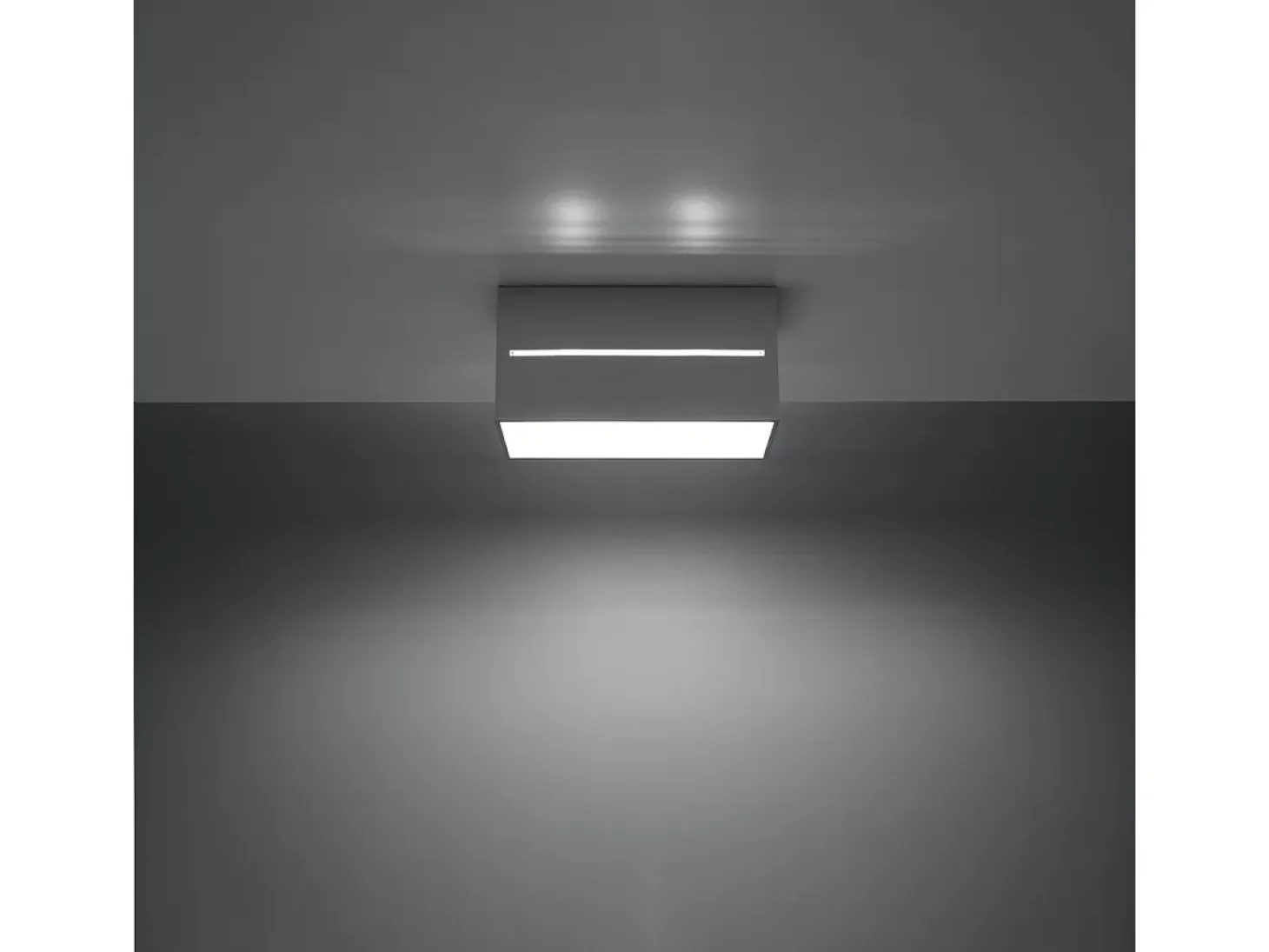 Lámparas De Techo Lobo Moderno De Aluminio - 2 Fuentes Luminosas - L.20 X A.10 Cm - Gris