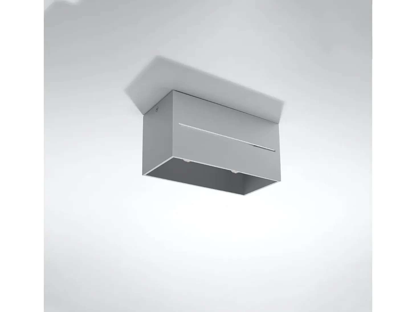 Lámparas De Techo Lobo Moderno De Aluminio - 2 Fuentes Luminosas - L.20 X A.10 Cm - Gris