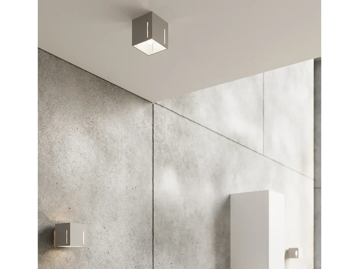 Lámparas de techo Luminara moderno de aluminio - 1 fuentes luminosas 3000K - L.10 x A.10 cm - gris