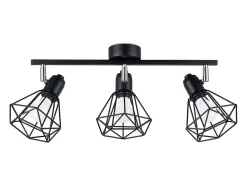 Lámparas de techo Lunova moderno de acero - 3 fuentes luminosas 4000K - L.52 x A.19 cm - negro