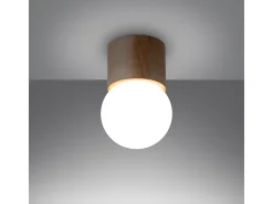 Lámparas de techo Lust moderno de madera - 1 fuentes luminosas 4000K - L.12 x A.19 cm - madera natural