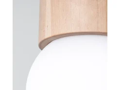Lámparas de techo Lust moderno de madera - 1 fuentes luminosas 4000K - L.12 x A.19 cm - madera natural