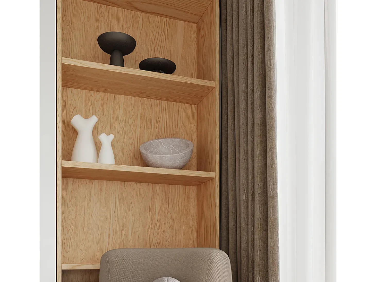 Lámparas de techo Lust moderno de madera - 1 fuentes luminosas 3000K - L.12 x A.19 cm - madera natural