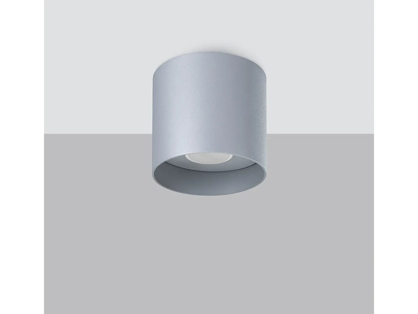Lámparas De Techo Mika Minimalista De Aluminio - 1 Fuentes Luminosas - L.12 X A.11 Cm - Gris