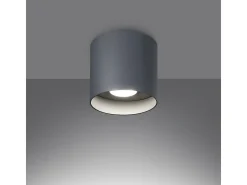 Lámparas De Techo Mika Minimalista De Aluminio - 1 Fuentes Luminosas - L.12 X A.11 Cm - Gris