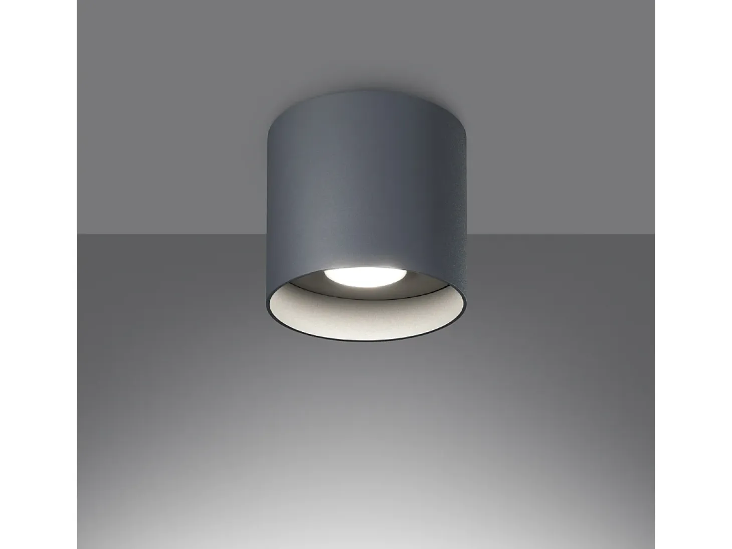 Lámparas De Techo Mika Minimalista De Aluminio - 1 Fuentes Luminosas - L.12 X A.11 Cm - Gris