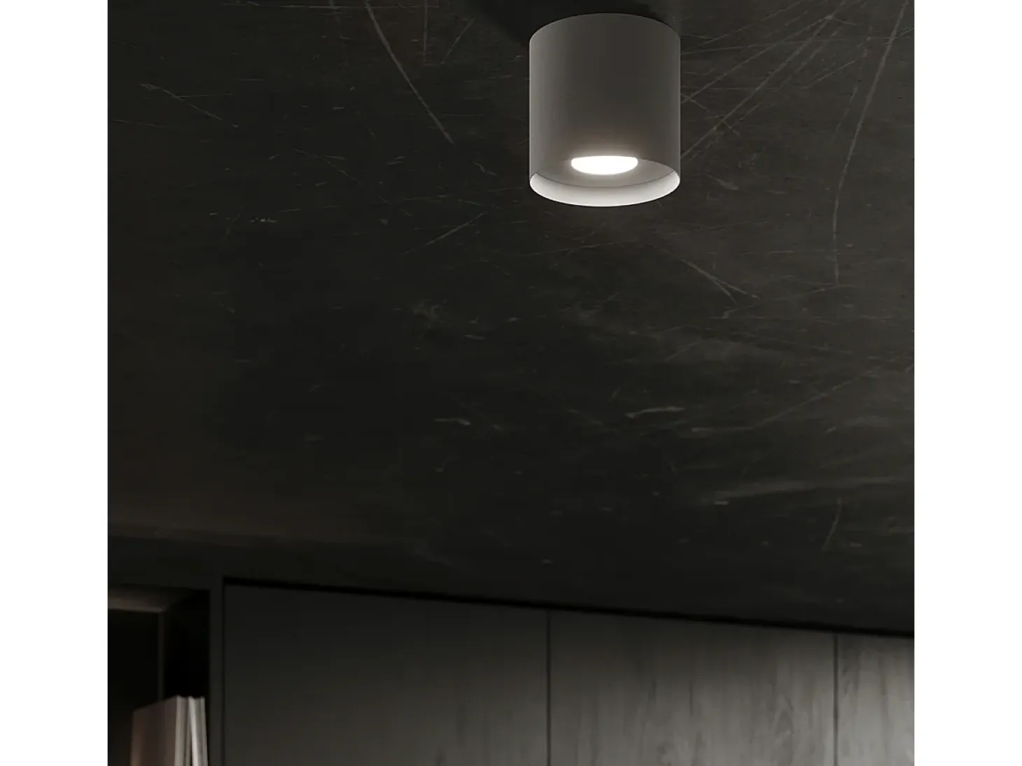 Lámparas De Techo Mika Minimalista De Aluminio - 1 Fuentes Luminosas - L.12 X A.11 Cm - Gris