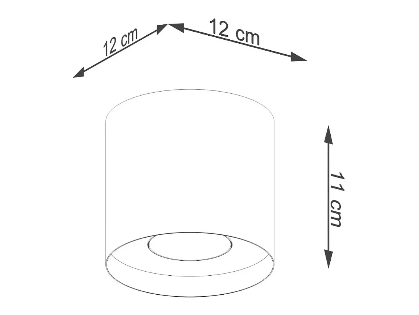 Lámparas De Techo Mika Minimalista De Aluminio - 1 Fuentes Luminosas - L.12 X A.11 Cm - Gris