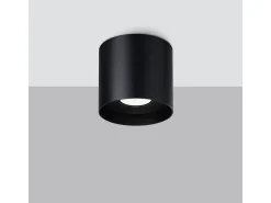 Lámparas De Techo Mika Minimalista De Aluminio - 1 Fuentes Luminosas - L.12 X A.11 Cm - Negro