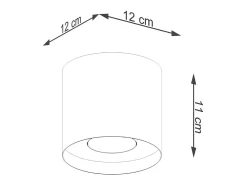 Lámparas De Techo Mika Minimalista De Aluminio - 1 Fuentes Luminosas - L.12 X A.11 Cm - Negro