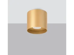 Lámparas De Techo Mika Minimalista De Aluminio - 1 Fuentes Luminosas - L.12 X A.11 Cm - Dorado