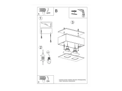 Lámparas De Techo Mono Minimalista De Acero - 2 Fuentes Luminosas - L.24 X A.11 Cm - Blanco Negro