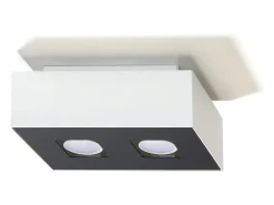 Lámparas De Techo Mono Minimalista De Acero - 2 Fuentes Luminosas - L.24 X A.11 Cm - Blanco Negro